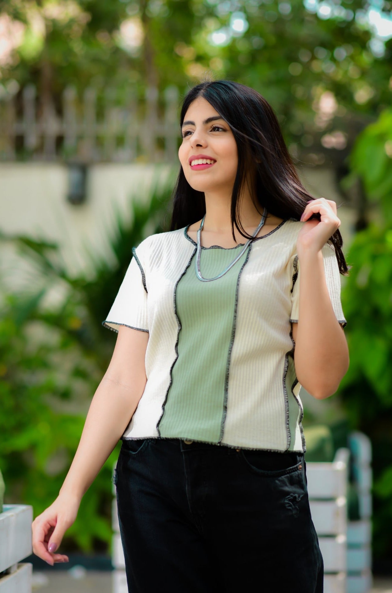 Lettuce Trim Colorblock Tee