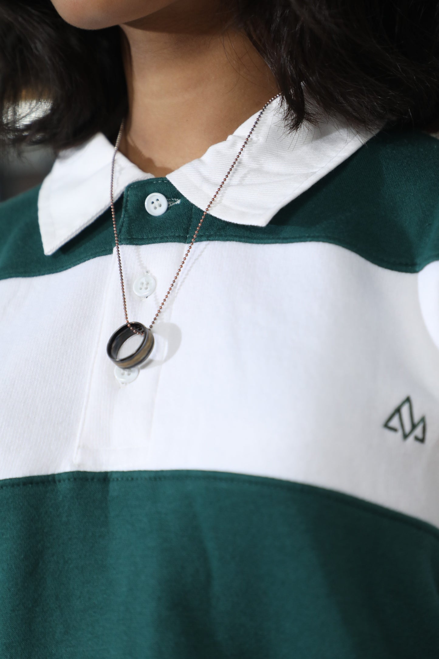 Boston Green Striped Rugby Shirt-Women (winter)